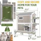 Petscosset Outdoor Cat House Weatherproof With Balcony Wooden Feral Cat Shelter