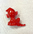 Vintage 1950   s Fairy Pixie Elf Knee Hugger Ceramic Figurine Red Japan