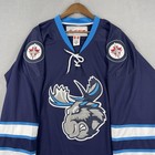 Manitoba Moose Hockey Jersey Men   s 54 Xl Blue Winnipeg Jets Ccm Ahl Big Logo