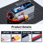 2x Zeee 14 8v 50c 3000mah 4s Lipo Battery Xt60 For Rc Airplane Uav Drone Fpv Car