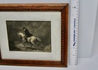 Vintage Antique Solid Wood Oak Carved Frame Brown 9 5  X 11 5  With Horse Print