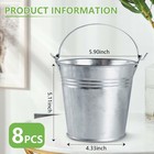 Obtanim 8pk Galvanized Metal Buckets W handle For Plants  Ice Pails