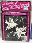 Vtg Lot Of 4 Rub N Etch Glass Etching Stencils  birds   Roses 