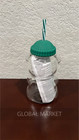Starbucks Bearista Bear   glass   Jar Cold Cup With Straw  Thick Glass 20 Oz