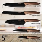 Vintage Kitchen Knife Set Of 5 High Carbon Stainless Steel Chef Knives W  Cover