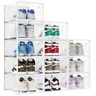 12pcs Shoe Storage Box Clear Stackable Shoe Container Sneaker Organizer Xl