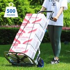 Luggage Cart Folding Dolly Collapsible Trolley Push Hand Truck W  Bungee Cord