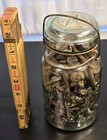 Antique Atlas Jar Full Of 130 Dated Railroad Nails   Mostly 1920s-1940s   