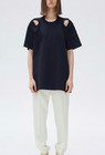 Celine Phoebe Philo Cut Out Shoulder Oversized Tee Shirt Black Size S