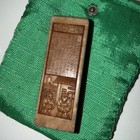 Chinese Shoushan Stone Seal Chop Carved Historical Tale Calligraphy   Silk Pouch