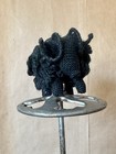 Vintage Amish Embroidered Needlepoint Black Sheep Animal Folk Art Figure