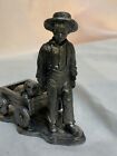 Michael Ricker Pewter Figurine Boy Pulling Wagon With Dog