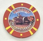 Showboat Hotel Casino Las Vegas Nevada  5 Casino Chip 45th Anniversary 1954-1999