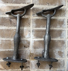 Vintage Set Of Cast Iron Shoe Shine Stand Footrests -sturdy And Heavy 15  Tall