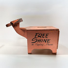 Folk Art Pink Shoe Shine Box W  Foot Rest  Tip Slot   Drawer     1930s-1950 s