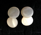 Vintage Mother Of Pearl Button Cufflinks Mop Men Women Unisex Art Deco Tuxedo