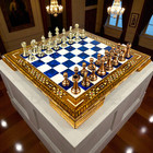 Luxury Wood Chess Set     Mosaic Inlay   Metal Pieces   Handmade Christmas Gift     