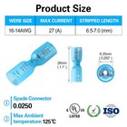 100pcs 16-14gauge Heat Shrink Blue Spade Female Wire Connectors Crimp Terminals