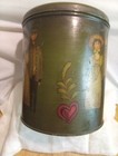 Vintage Hand Painted Toleware Tin Container