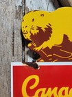 Vintage Canadian Pacific Railway Porcelain Sign Old Train Railroad Canada Beaver