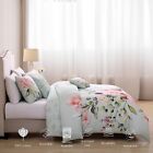 Bebejan Rose On Misty Green 100  Cotton 5 Piece Reversible Comforter Set In King