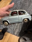 Vintage 1960 s Tin Toy Bandai Japan Fiat 600 Friction Car  7  Long 