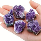 2pcs Purple Natural Amethyst Raw Crystal Healing Stone Decor Set - New