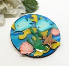 Ocean Themed Mixed Media Fish Pin  Ooak Collectible Pin By Echo   Hara