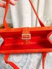 Red Suede Cosmetic Organizer Purse Rhinestone Buckle Handbag Nwt Vintage Style