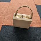 Vintage Mid Century Modern White Pill Box Purse Clutch Evening Bag 9x6x5 Z1