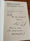 Robert Lowell  Notebook 1967-68  Signed First Edition  Hardcover W  Dust Jacket
