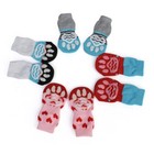 4pcs Soft Anti-slip Dog Socks Boots Puppy Pet Cat Shoes Booties Paw Protector    