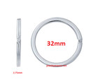 32mm 925 Sterling Silver Flat Split Ring Keychain Key Ring Arezzo 888ar Italy