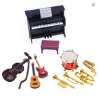 1 12 Scale Miniature Musical Instrument Set     Piano  Guitars  Violin  Drum brass