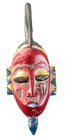 Vintage Hand Carved African Tribal Style Wood Wall Mask Red 16  Folk Art Decor