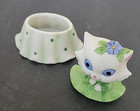Vtg Lefton Anthropomorphic Cat Kitten Kitty Pink Trinket Ring Box 2320 Figure