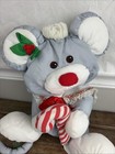 Fisher Price Puffalump Christmas Mouse W  Candy Cane Grey 12  Gray Nice