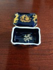 Vtg Limoges France Blue-gold Floral Hand Painted Porcelain Trinket Jewelry Box