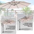 10  Patio Umbrella Offset Hanging Umbrella Outdoor Market Umbrella  beige 