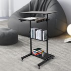 Rolling Laptop Desk Adjustable Height Computer Table Stand Up Office Workstation
