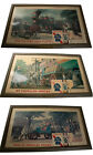 Lot 3 Pabst Blue Ribbon Framed Signs  hse  Horses Cars Trains  jsf6  39 x22  Pbr