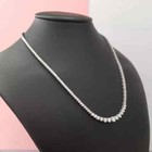 Round Lab Grown cvd Certified Diamond 16  Tennis Necklace For Women s 925 Silver