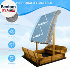 Kids Sandbox With Lid  Wooden Sand Box With Cover Outdoor  Uv-protection   Natur