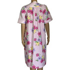 Vintage House Coat Dress M Floral Nightgown Pearl Snaps Pink New