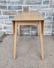 Vintage Mid Century Blond Wood Square Drop Leaf Dining Table
