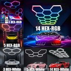 3-14 Hexagon Led Garage Light Honeycomb Lighting Workshop Home Gym Ceiling Lamp