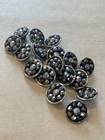 Antique Steel Cut Sewing Buttons Carnival Iridescent  Shank Back  5    Round