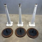 Lot 3 Antique Soda Fountain Swivel Enamel Cast Iron Floor Mount Counter Stools
