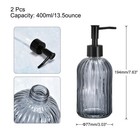 2pcs 13 5oz Glass Dish Hand Soap Dispensers With Pump For Bathroom Gray