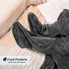 Fleece Wearable Blanket With Sleeves Foot Pocket Plush Microfiber Tv Nap Gift
